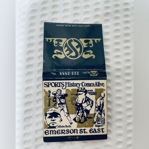 matchbook Babe Ruth Sammy Baugh Dempsey Tunney Ben Hogan Emerson ST …